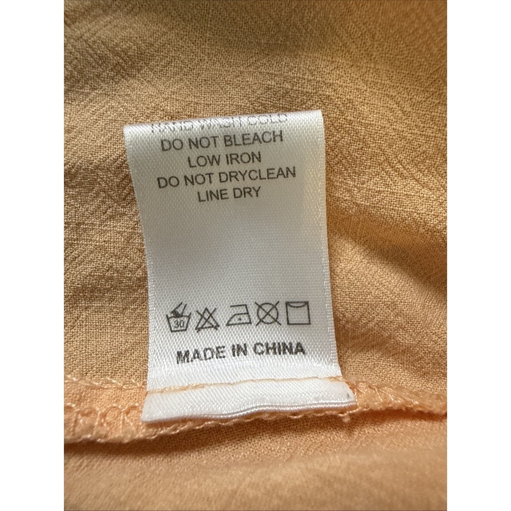 BeCool Women's S Button Down Lightweight Top Cap Sleeveless Orange Size Large - Picture 6 of 7